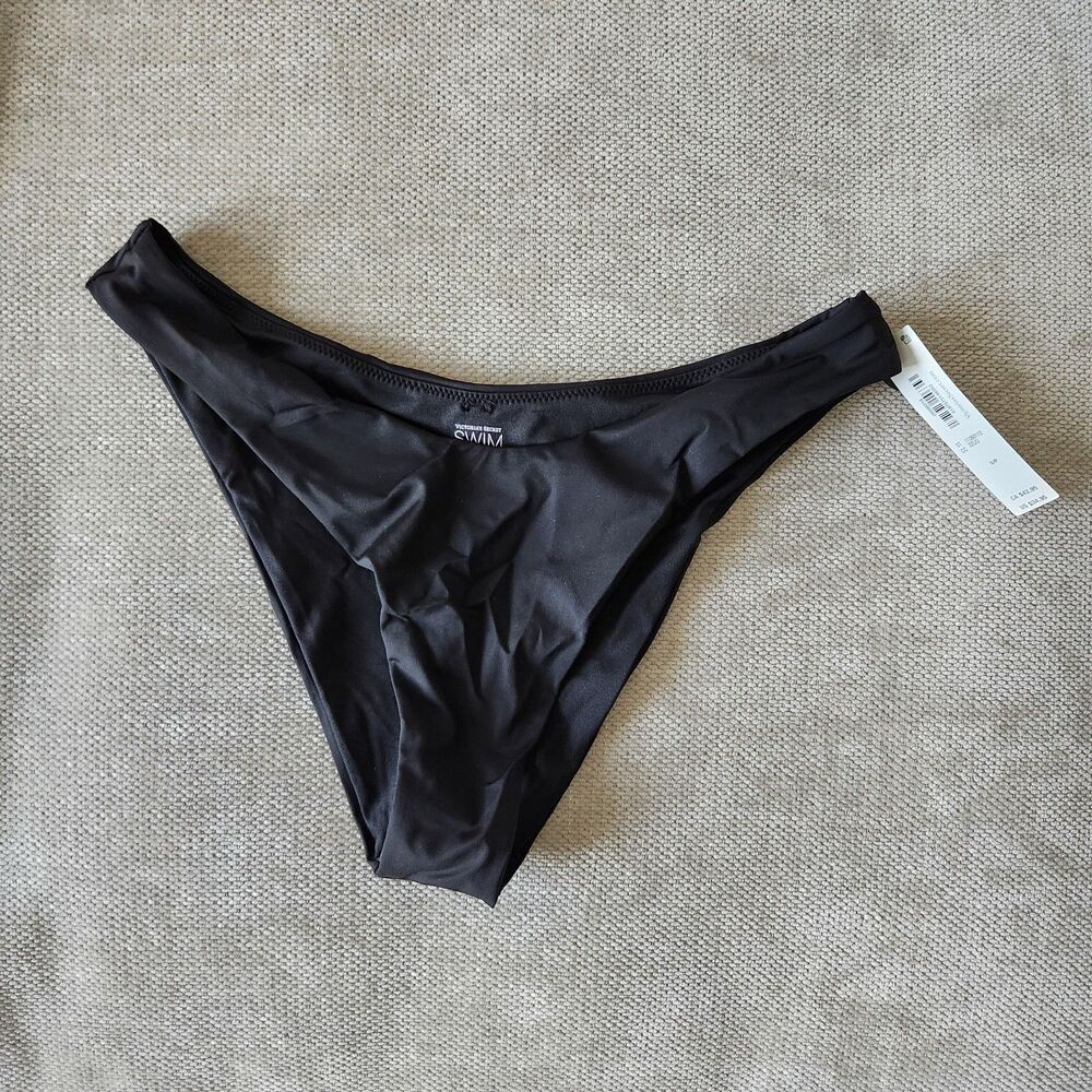 Victoria's Secret Swim Small Black‎ Brazilian Bikini Bottom NWT
